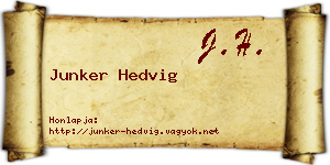 Junker Hedvig névjegykártya